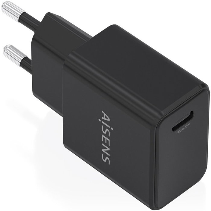 Aisens Cargador GaN USB-C 20W PD 3.0 Negro A110-1024